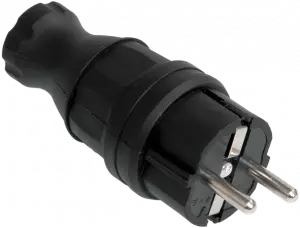 ЭЛМАКС - Вилка прямая ОМЕГА с заземл. IP44 ВБп3-1-0м каучук ИЭК элмакс, электротехника, кабель, светотехника, elmax.pro