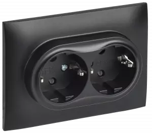 ЭЛМАКС - SKANDY Роз. 2-я с з/к/ш 16А в сб. SK-R07Bl черн. IEK элмакс, электротехника, кабель, светотехника, elmax.pro