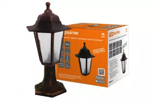 ЭЛМАКС - Светильник садово-парковый НТУ 06-60-001 шестигр., стойка, пластик, расс.пластик, медь TDM элмакс, электротехника, кабель, светотехника, elmax.pro