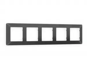 ЭЛМАКС - Рамка ALFA Line (Графит Мягкое касание) 5-ая AF110805 элмакс, электротехника, кабель, светотехника, elmax.pro