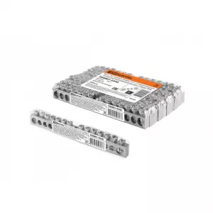 ЭЛМАКС - Шина "N" нулевая 6х9мм 14/1 (14 групп/крепеж по центру) никелированная инд. стикер TDM элмакс, электротехника, кабель, светотехника, elmax.pro