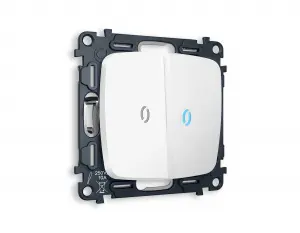 ЭЛМАКС - Комплект механизма 2-клавишного проходного выключателя с подсветкой 10000K (голубой свет) OMEGA MO12 элмакс, электротехника, кабель, светотехника, elmax.pro