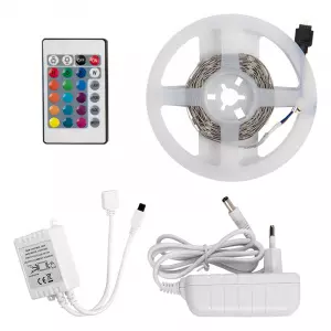 Лента светодиодная GLS-5050-30-7.2-12-IP20-PRO-RGB-3-KIT готовый комплект 3м с адаптером и IR контро
