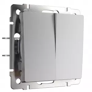 ЭЛМАКС - W1123008/ Перекрестный выключатель двухклавишный (серебряный) элмакс, электротехника, кабель, светотехника, elmax.pro