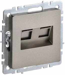 ЭЛМАКС - BRITE Роз. двойная RJ11+RJ45 кат.5E РК/Т12-БрШ шамп. IEK элмакс, электротехника, кабель, светотехника, elmax.pro