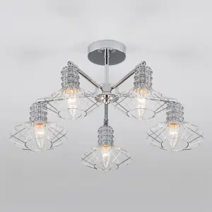 ЭЛМАКС - Потолочная люстра в стиле лофт 70108/5 хром элмакс, электротехника, кабель, светотехника, elmax.pro