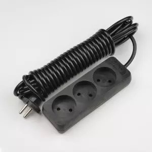 ЭЛМАКС - S-CD3-5 BLACK Удлинитель серии Standart, шнур 5м., 3 гнезда, б/з. Черный. TM Uniel элмакс, электротехника, кабель, светотехника, elmax.pro