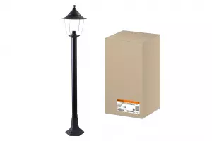 ЭЛМАКС - Светильник Прага Эл-11-73-125 60 Вт Е27 напольный на стойке h-1.25 м черный, прозрачный плафон TDM элмакс, электротехника, кабель, светотехника, elmax.pro