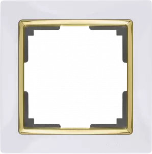 ЭЛМАКС - WL03-Frame-01-white-GD/ Рамка на 1 пост (белый/золото) Snabb Werkel элмакс, электротехника, кабель, светотехника, elmax.pro