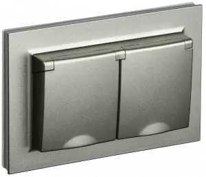 ЭЛМАКС - BRITE Роз. 2-я с кр. 16А в сб IP44 РСбш12-3-44-БрШ шамп. IEK элмакс, электротехника, кабель, светотехника, elmax.pro