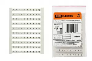 ЭЛМАКС - Маркеры для ЗНИ с нумерацией №№ 1-10 (100 шт) элмакс, электротехника, кабель, светотехника, elmax.pro