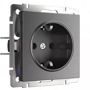 ЭЛМАКС - W1171064/ Розетка с заземлением (графит матовый) элмакс, электротехника, кабель, светотехника, elmax.pro