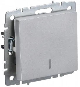 ЭЛМАКС - BRITE Выключ. 1-кл. прох. с инд. 10А ВС10-1-7-БрА алюм. IEK элмакс, электротехника, кабель, светотехника, elmax.pro