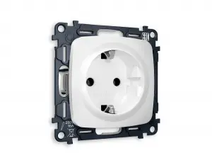 ЭЛМАКС - Комплект механизма электрической розетки OMEGA MO126010 Белый матовый 16A-250V 50Hz 2P+E с заземлени элмакс, электротехника, кабель, светотехника, elmax.pro
