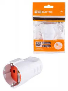 ЭЛМАКС - Кабельная розетка рифленая 2П+З 16А 250B белая TDM элмакс, электротехника, кабель, светотехника, elmax.pro