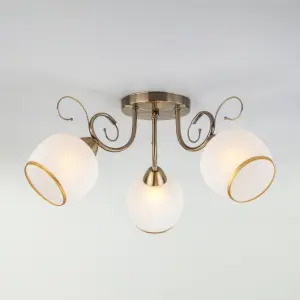 ЭЛМАКС - Потолочная люстра со стеклянными плафонами 30159/3 античная бронза элмакс, электротехника, кабель, светотехника, elmax.pro