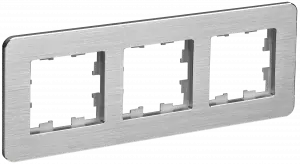 ЭЛМАКС - BRITE Рамка 3-мест. РУ-3-1-Бр металл алюм. RE AL IEK элмакс, электротехника, кабель, светотехника, elmax.pro
