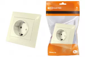 ЭЛМАКС - Розетка 2П+З 16А 250В с защ. шт. сл. кость "Лама" TDM элмакс, электротехника, кабель, светотехника, elmax.pro