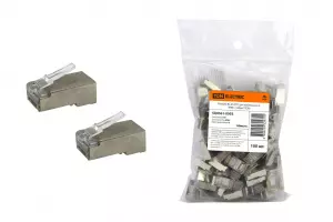 ЭЛМАКС - Разъем RJ-45 FTP для кабеля кат. 6, 8P8C (100шт) TDM элмакс, электротехника, кабель, светотехника, elmax.pro