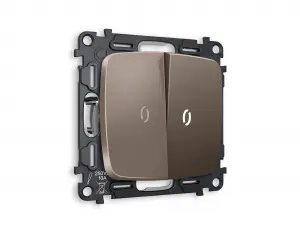 ЭЛМАКС - Комплект механизма 2-клавишного проходного выключателя с подсветкой 5600K (нейтральный белый свет) O элмакс, электротехника, кабель, светотехника, elmax.pro