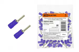 ЭЛМАКС - Наконечник круглый штыревой НкИш 1,5-2,5 синий (100шт) TDM элмакс, электротехника, кабель, светотехника, elmax.pro