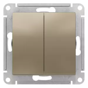 ATLASDESIGN 2-клавишный ПЕРЕКЛЮЧАТЕЛЬ, перекрестный, 2 x сх. 7, 10АХ, механизм, ШАМПАНЬ