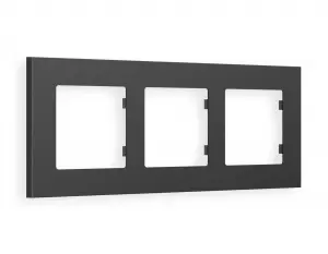 ЭЛМАКС - Рамка ALFA Qubi (Графит Мягкое касание) 3-ая AF250803 элмакс, электротехника, кабель, светотехника, elmax.pro