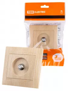 ЭЛМАКС - Розетка SAT (F-разъем) 0-2400МГц сосна "Лама" TDM элмакс, электротехника, кабель, светотехника, elmax.pro