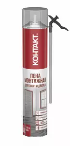 ЭЛМАКС - Пена монтажная "КОНТАКТ" бытовая Для окон и дверей, 750мл/850гр элмакс, электротехника, кабель, светотехника, elmax.pro