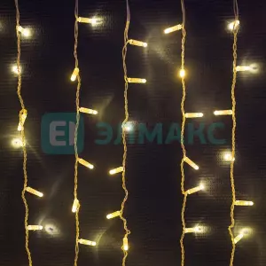 Гирлянда "Светодиодный Дождь" 2х1,5м, постоянное свечение, прозрачный провод, 230 В, цвет: Золото, 3