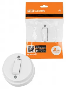 ЭЛМАКС - Выключатель 1-кл. открытой установки IP20 10А белый "Ретро" TDM элмакс, электротехника, кабель, светотехника, elmax.pro