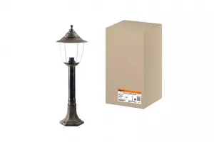 ЭЛМАКС - Светильник Прага Эл-11-73-075Б 60 Вт Е27 напольный на стойке h-0.75 м бронза, прозрачный плафон TDM элмакс, электротехника, кабель, светотехника, elmax.pro