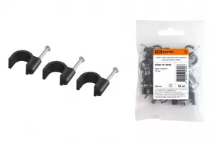 ЭЛМАКС - Скоба 10мм круглая пластиковая (черная) (50шт) TDM элмакс, электротехника, кабель, светотехника, elmax.pro