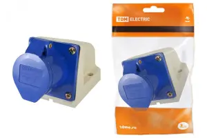 ЭЛМАКС - Розетка 123 стационарная 2Р+РЕ 32А 220В IP44 TDM элмакс, электротехника, кабель, светотехника, elmax.pro