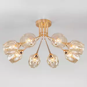 ЭЛМАКС - Потолочная люстра со стеклянными плафонами 30164/8 золото элмакс, электротехника, кабель, светотехника, elmax.pro