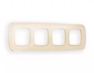 ЭЛМАКС - Рамка OMEGA Coint (Бежевый Стекло органическое) 4-ая OF640304 элмакс, электротехника, кабель, светотехника, elmax.pro