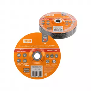 ЭЛМАКС - Круг шлифовальный, зачистной по металлу, 180х6х22,2 мм, тип 42, A24RBF, серия "Рубин", TDM элмакс, электротехника, кабель, светотехника, elmax.pro