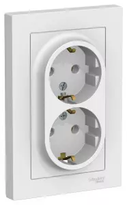 ЭЛМАКС - ATLASDESIGN РОЗЕТКА двойная с заземлением, 16А, в сборе, ЛОТОС элмакс, электротехника, кабель, светотехника, elmax.pro