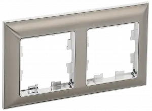 ЭЛМАКС - BRITE Рамка 2-мест. РУ-2-Бр хром/никель IEK элмакс, электротехника, кабель, светотехника, elmax.pro