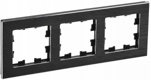 ЭЛМАКС - BRITE Рамка 3-мест. РУ-3-1-БрЧ металл черн. IEK элмакс, электротехника, кабель, светотехника, elmax.pro
