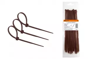 ЭЛМАКС - Хомут нейлоновый 3.6х200мм (венге) (25 штук) серия "ЭКО" TDM элмакс, электротехника, кабель, светотехника, elmax.pro