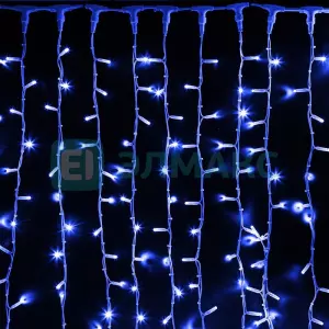 Гирлянда "Светодиодный Дождь" 2х3м, постоянное свечение, белый провод "КАУЧУК", 230 В, диоды СИНИЕ, 