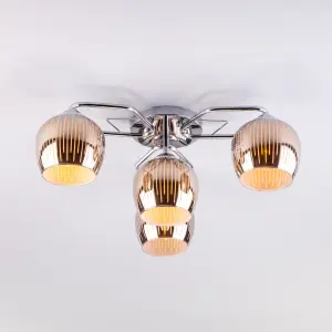 ЭЛМАКС - Потолочная люстра со стеклянными плафонами 30161/4 хром элмакс, электротехника, кабель, светотехника, elmax.pro