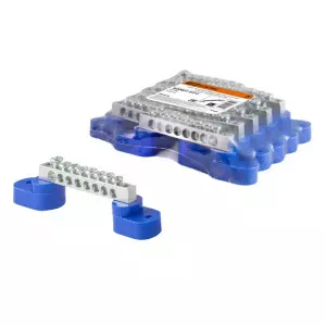 ЭЛМАКС - Шина "N" нулевая 6х9мм на двух угл. изоляторах 8 групп никелированная TDM элмакс, электротехника, кабель, светотехника, elmax.pro