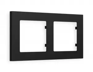 ЭЛМАКС - Рамка ALFA Techno (Черный матовый) 2-ая AF220702 элмакс, электротехника, кабель, светотехника, elmax.pro