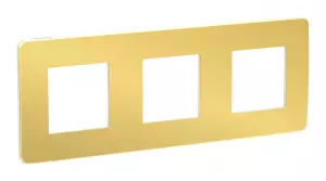 ЭЛМАКС - UNICA STUDIO рамка 3-постовая, ЗОЛОТО/белый элмакс, электротехника, кабель, светотехника, elmax.pro