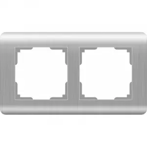 ЭЛМАКС - WL12-Frame-02 / Рамка на 2 поста (серебряный) элмакс, электротехника, кабель, светотехника, elmax.pro