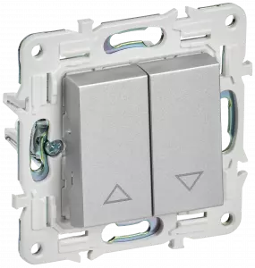 ЭЛМАКС - SKANDY Выключ. жалюзи 10А SK-V12S сереб. IEK элмакс, электротехника, кабель, светотехника, elmax.pro