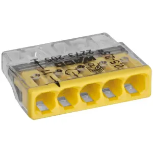 ЭЛМАКС - Клемма WAGO 2273-205 желтая/прозрачная 5х2,5 элмакс, электротехника, кабель, светотехника, elmax.pro