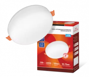 ЭЛМАКС - Панель светодиодная встр. безрамочная RLP-FL 10Вт 230В 4000К 700Лм 100мм с рег. монтаж. 50-75мм элмакс, электротехника, кабель, светотехника, elmax.pro